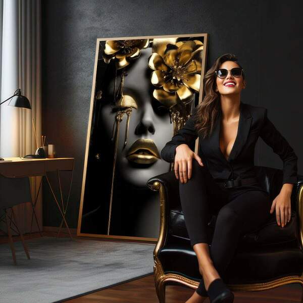 Quadro Decorativo Elegncia Dourada