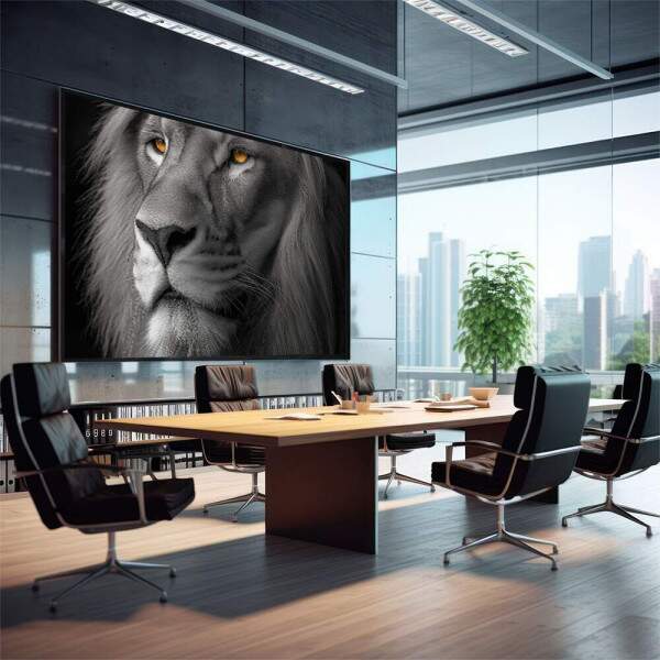 Quadro Decorativo - Leo em Preto e Branco