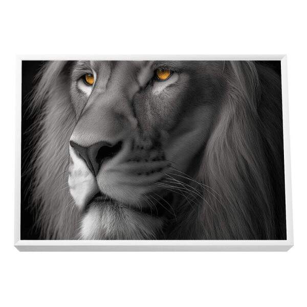 Quadro Decorativo - Leo em Preto e Branco