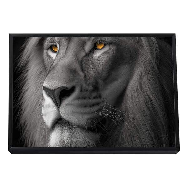 Quadro Decorativo - Leo em Preto e Branco