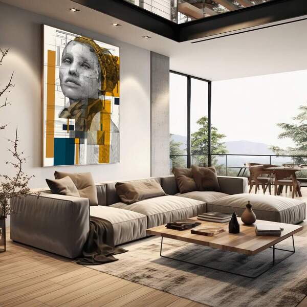 Quadro Decorativo - Retrato Feminino Luz e Reflexo