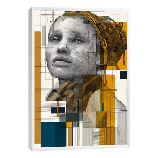 Quadro Decorativo - Retrato Feminino Luz e Reflexo