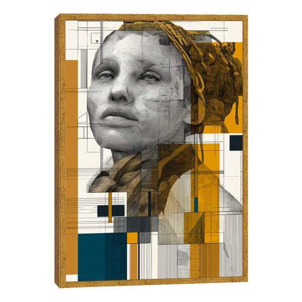 Quadro Decorativo - Retrato Feminino Luz e Reflexo