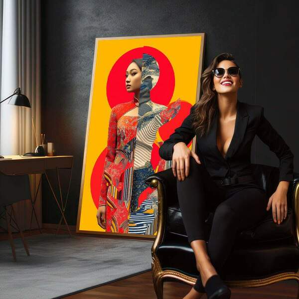 Dana de Cores: Quadro Abstrato Feminino