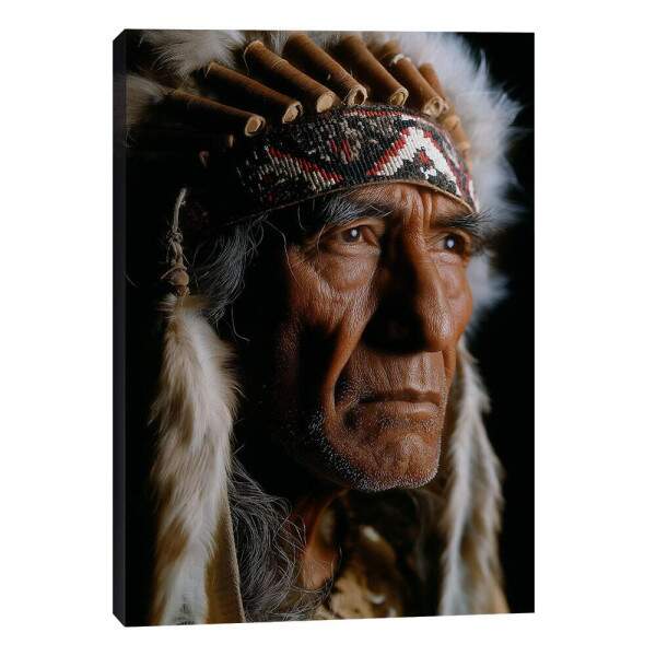 Quadro Decorativo - Retrato de Sabedoria Indgena