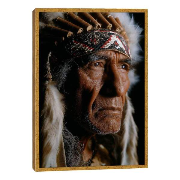 Quadro Decorativo - Retrato de Sabedoria Indgena