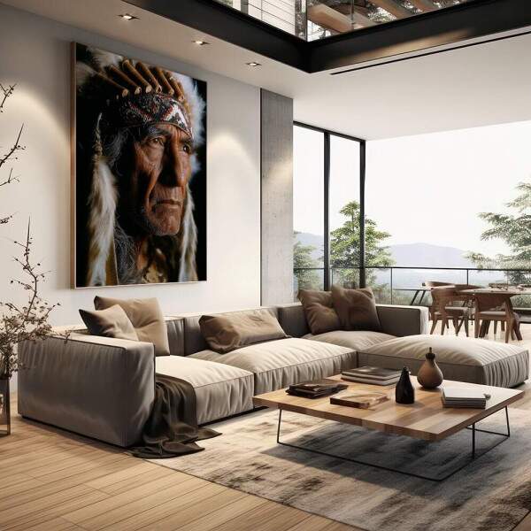Quadro Decorativo - Retrato de Sabedoria Indgena