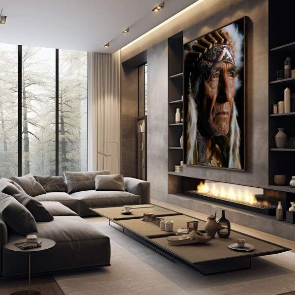 Quadro Decorativo - Retrato de Sabedoria Indgena
