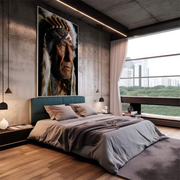Quadro Decorativo - Retrato de Sabedoria Indgena