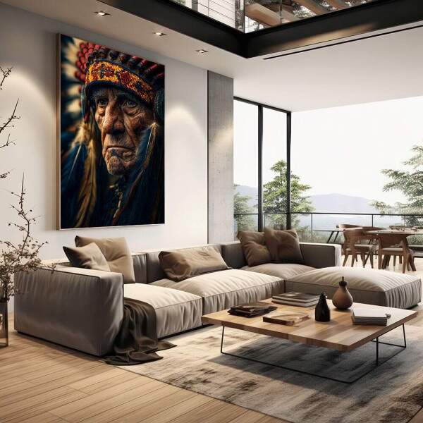 Quadro Decorativo - O Lder Indgena em Arte