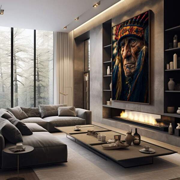 Quadro Decorativo - O Lder Indgena em Arte