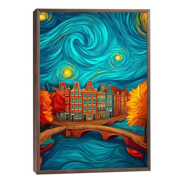 Quadro Decorativo Cidade Sob o Cu Noturno