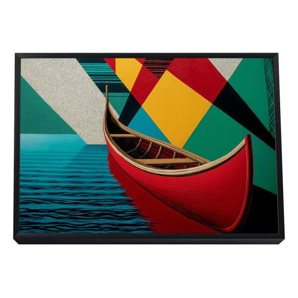 Quadro Decorativo Canoa Vermelha em Movimento