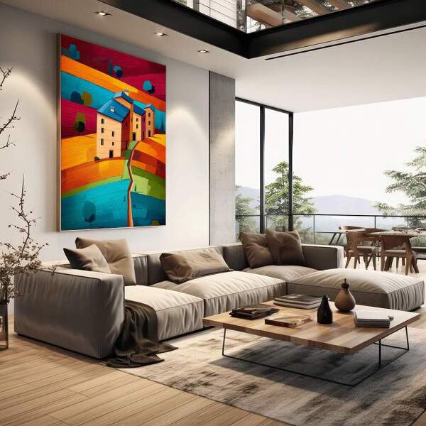 Quadro Decorativo Harmonia Rural Vibrante
