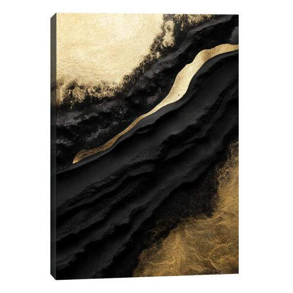 Quadro Decorativo Luxo Ouro e Preto Moderno