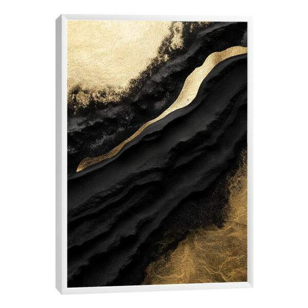 Quadro Decorativo Luxo Ouro e Preto Moderno