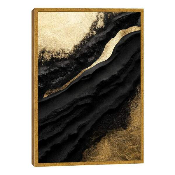 Quadro Decorativo Luxo Ouro e Preto Moderno