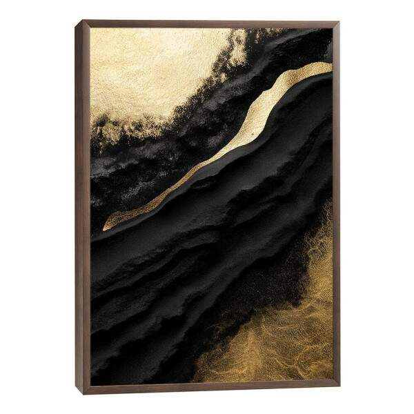 Quadro Decorativo Luxo Ouro e Preto Moderno