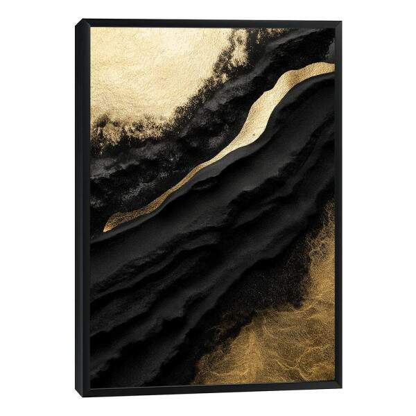 Quadro Decorativo Luxo Ouro e Preto Moderno
