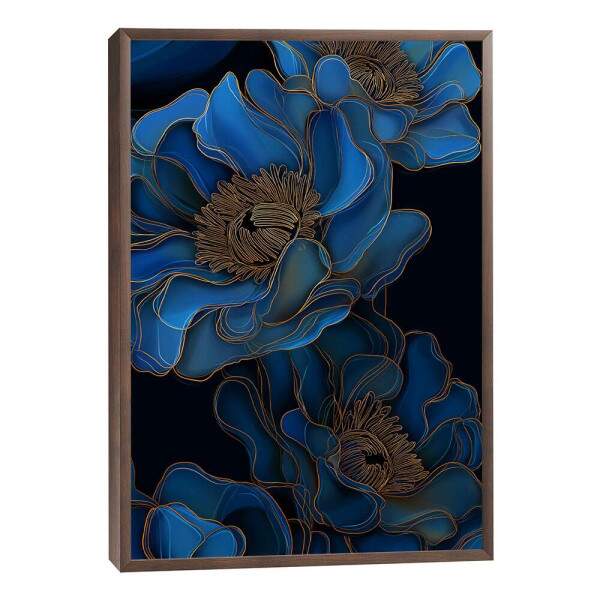 Quadro Decorativo Botnico Azul Gold