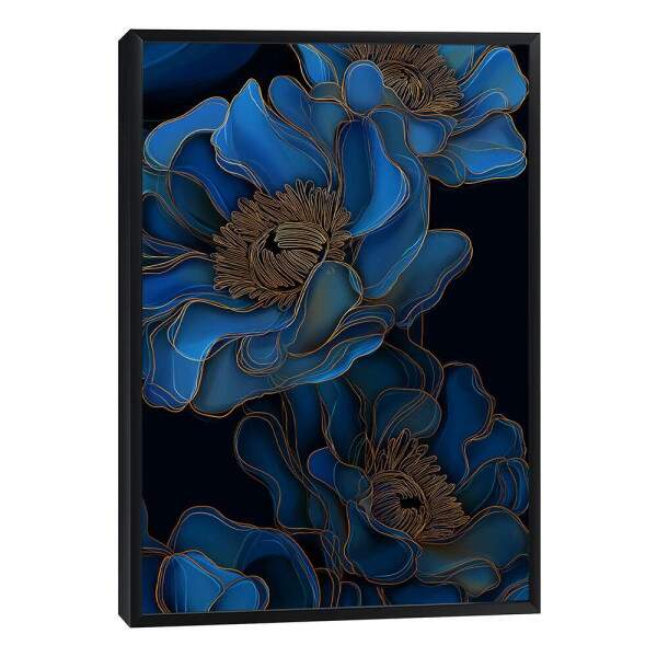 Quadro Decorativo Botnico Azul Gold