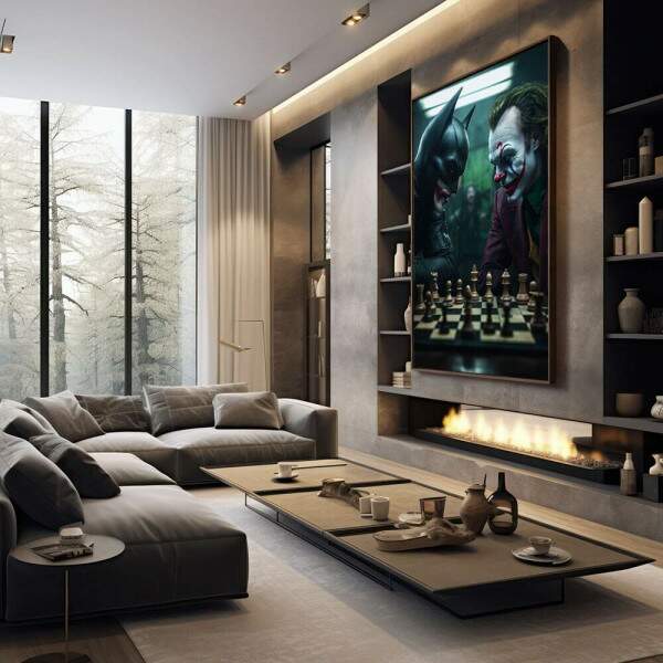Quadro Decorativo Morcego vs Palhao pico