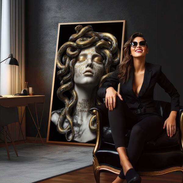Quadro Decorativo Medusa Mitolgica Luxuosa