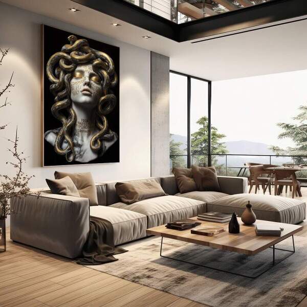Quadro Decorativo Medusa Mitolgica Luxuosa