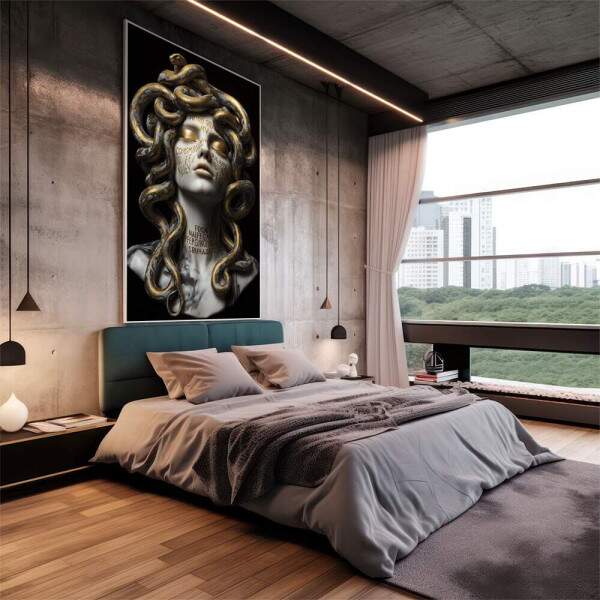 Quadro Decorativo Medusa Mitolgica Luxuosa