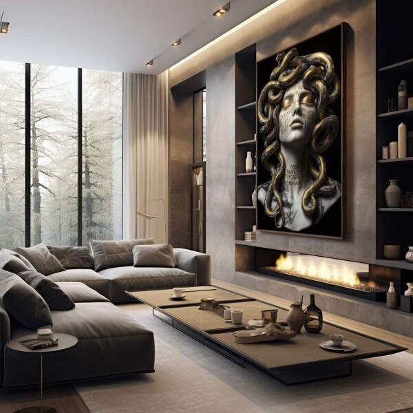 Quadro Decorativo Medusa Mitolgica Luxuosa