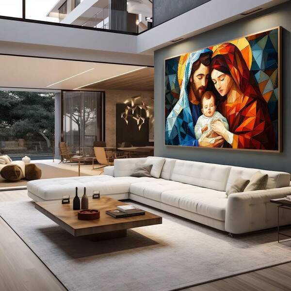 Quadro Decorativo Sagrada Famlia Moderna