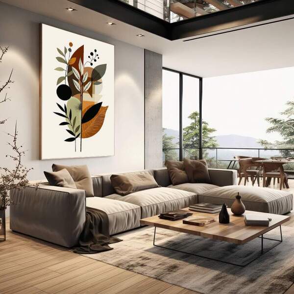 Quadro Decorativo Botnico com Toque Minimalista