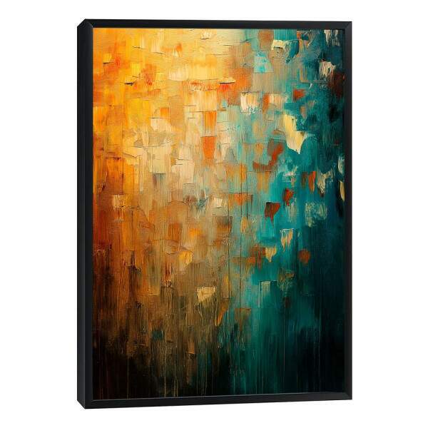 Quadro Decorativo Laranja e Verde Sofisticado