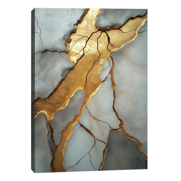 Quadro Decorativo Mrmore com Detalhes em Dourado
