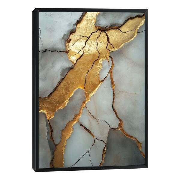 Quadro Decorativo Mrmore com Detalhes em Dourado