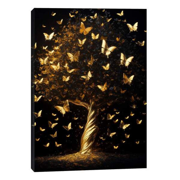 Quadro Decorativo rvore Elegante em Dourado