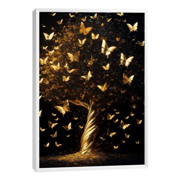 Quadro Decorativo rvore Elegante em Dourado