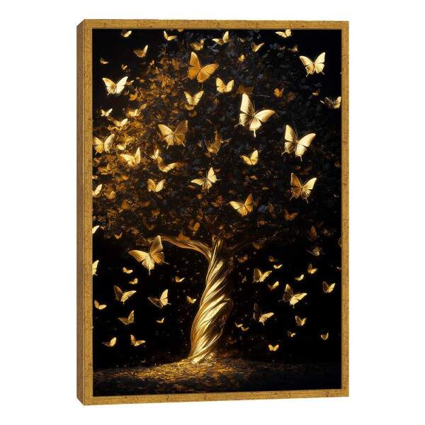 Quadro Decorativo rvore Elegante em Dourado