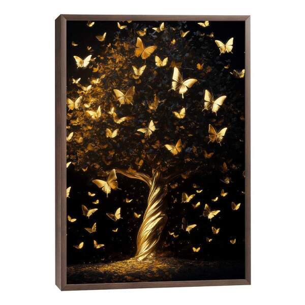 Quadro Decorativo rvore Elegante em Dourado