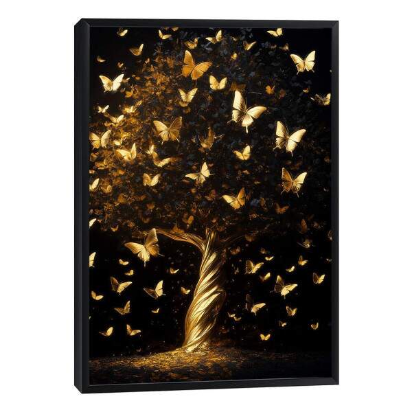 Quadro Decorativo rvore Elegante em Dourado
