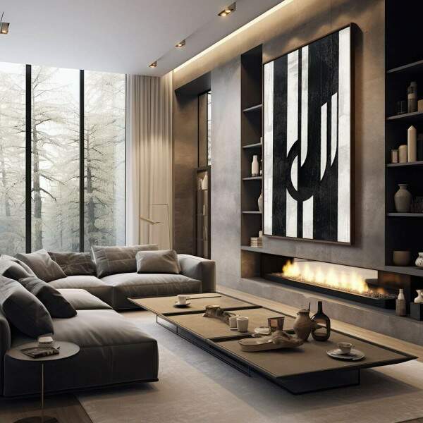 Quadro Decorativo Dinamismo Preto e Branco