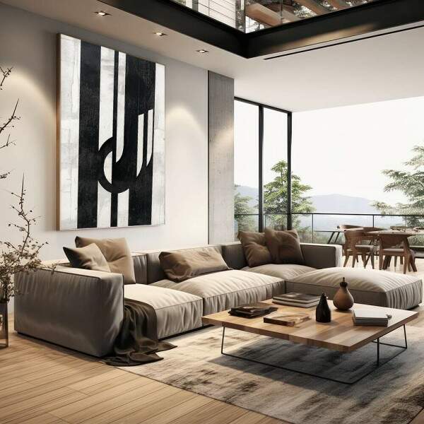 Quadro Decorativo Dinamismo Preto e Branco