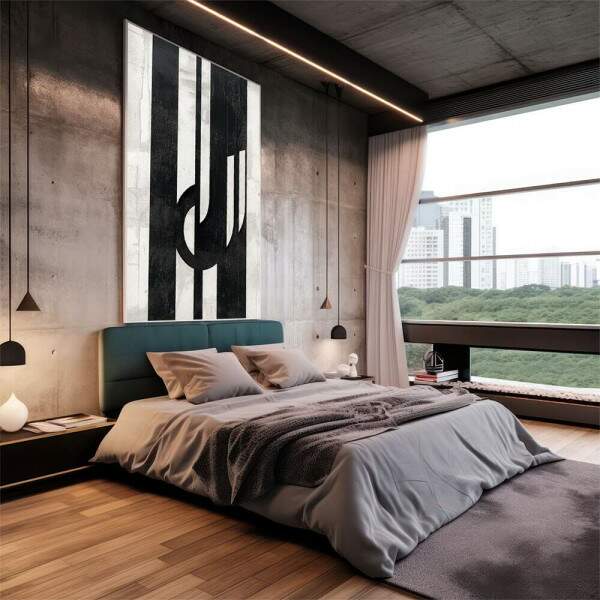 Quadro Decorativo Dinamismo Preto e Branco