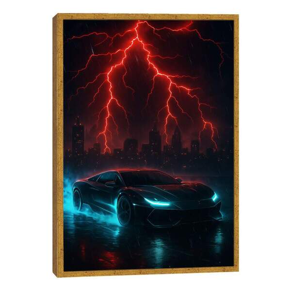 Quadro Decorativo Tempestade Futurista em Movimento