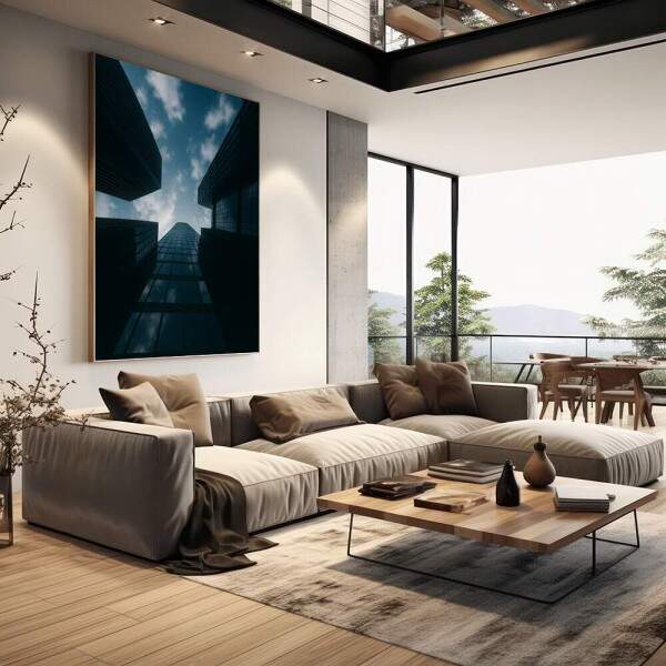 Quadro Decorativo Edifcios em Viso Moderna