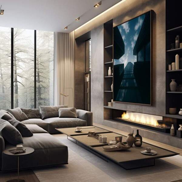 Quadro Decorativo Edifcios em Viso Moderna