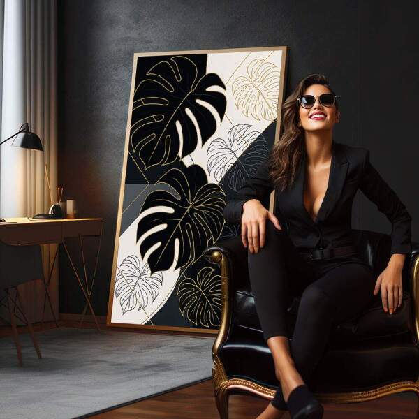 Quadro Decorativo Folha Monstera com Elegncia
