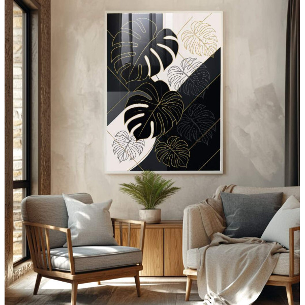 Quadro Decorativo Folha Monstera com Elegncia