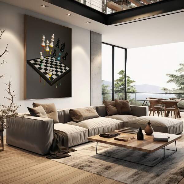 Modern art セット Quadro Decorativo Jogo de Xadrez Moderno - Estilo e Criatividade