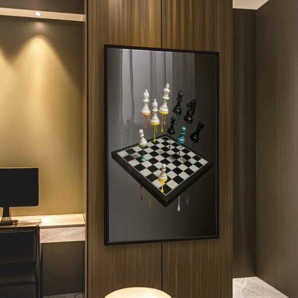Quadro Decorativo Jogo de Xadrez Moderno